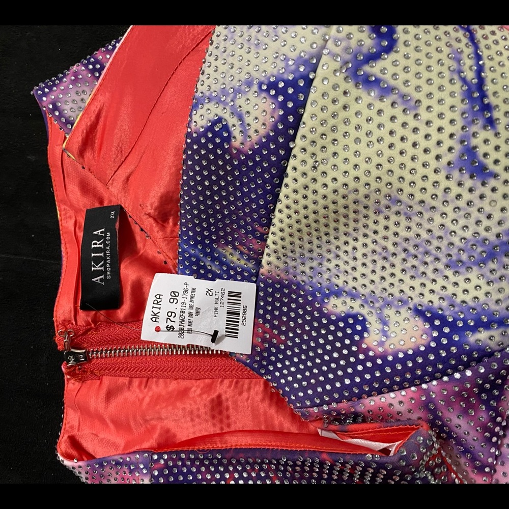 Akira plus size rhinestones all over corset money romper 2x - Picture 3 of 3